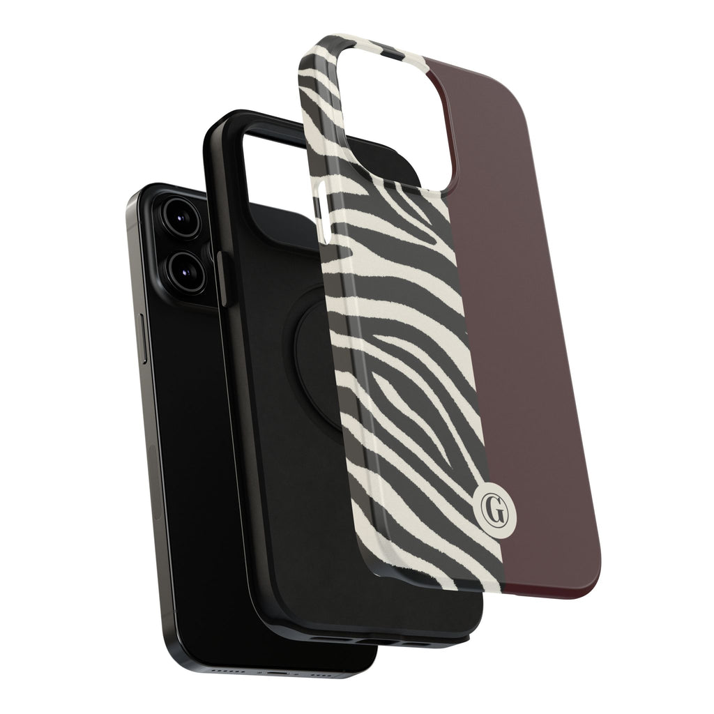 Zebra Print x Burgundy Phone Case