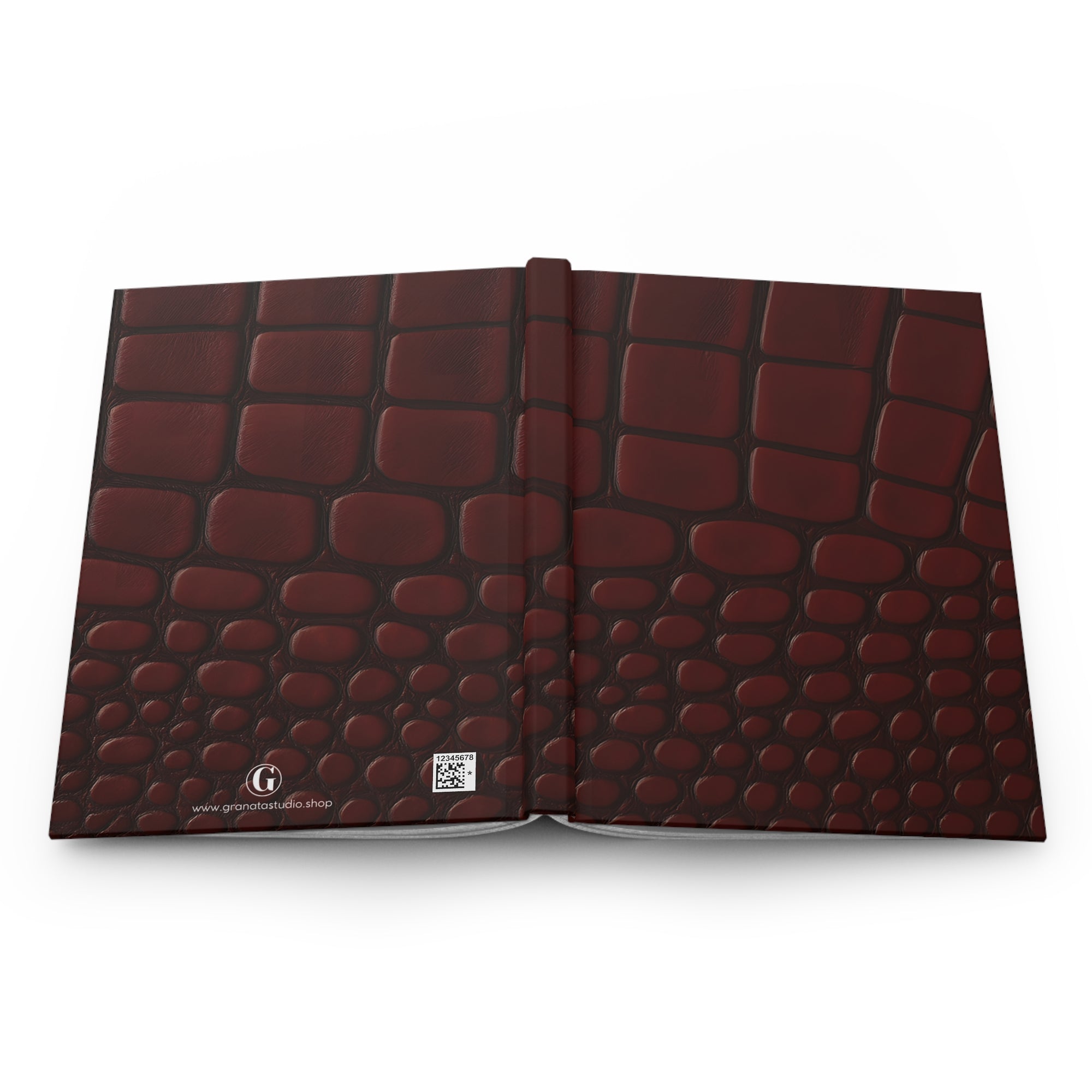 Hardcover Journal — Burgundy Crocodile Print