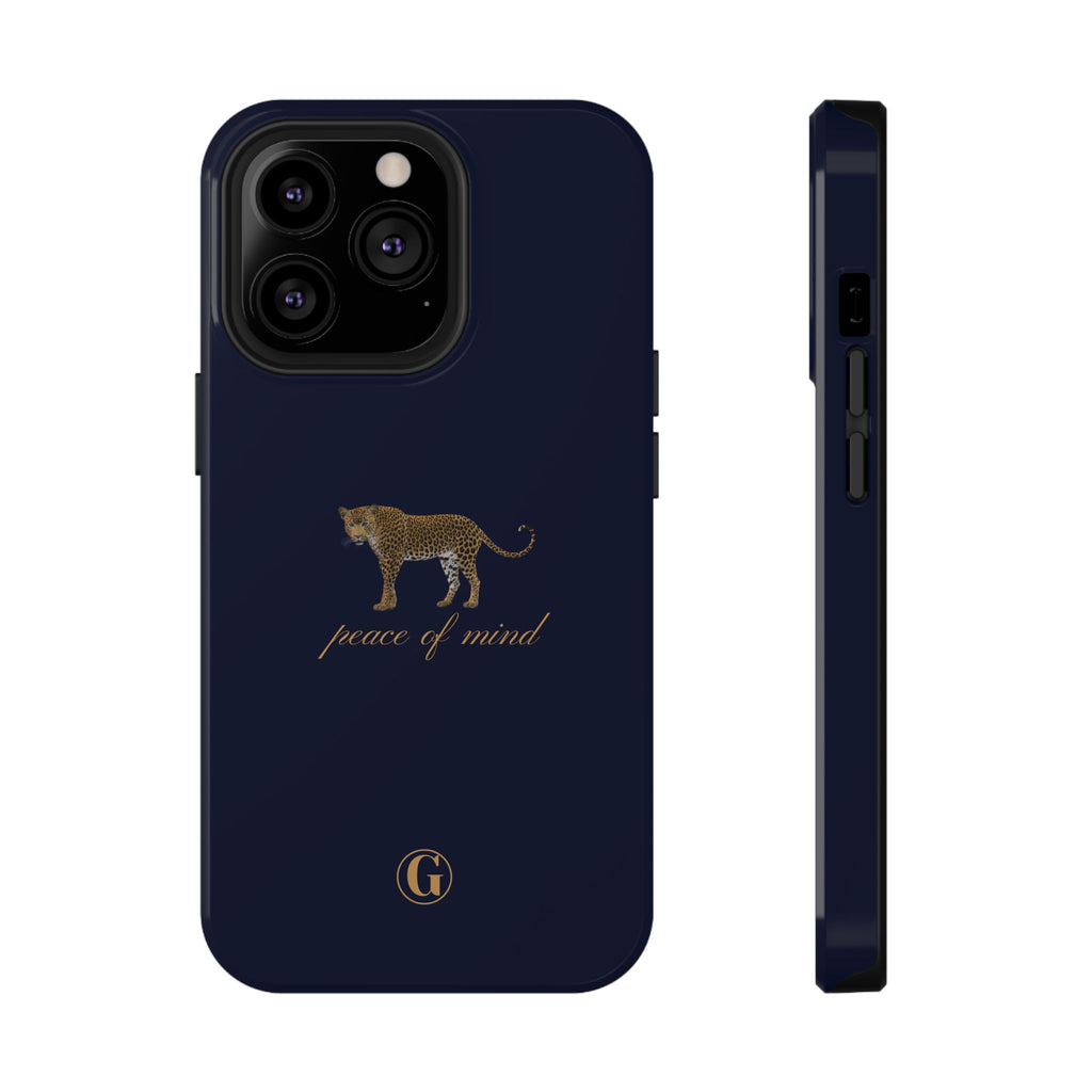 Navy Blue 'Peace of Mind' Panther Phone Case