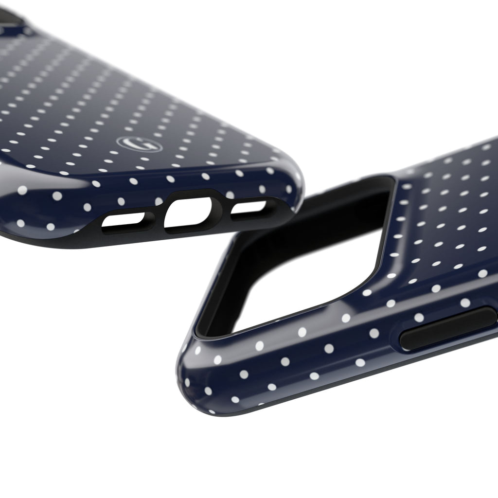 Navy Blue Polka Dots Phone Case