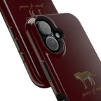 Burgundy 'Peace of Mind' Panther Phone Case