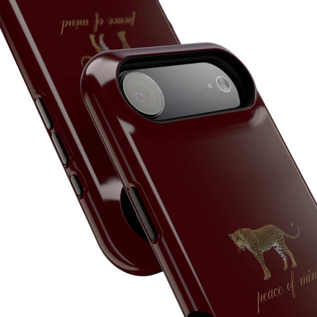 Burgundy 'Peace of Mind' Panther Phone Case