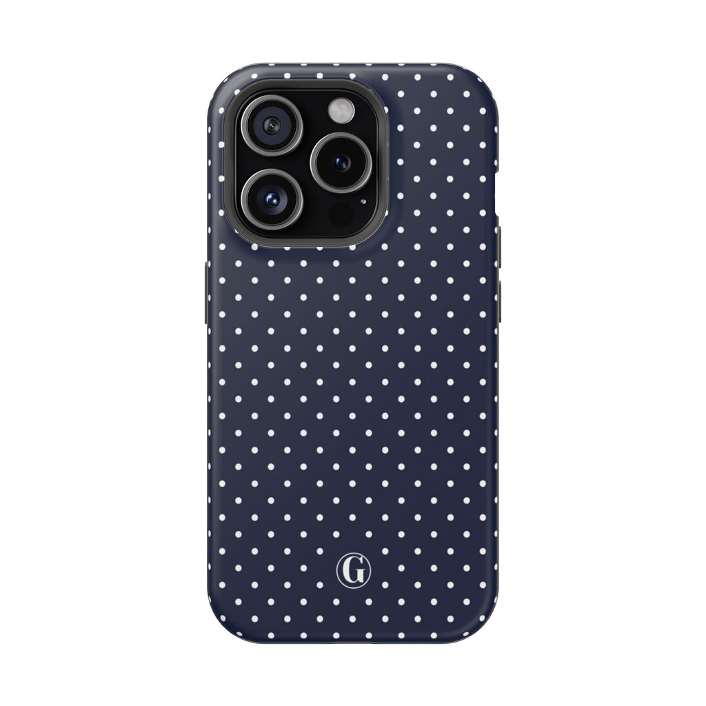 Navy Blue Polka Dots Phone Case