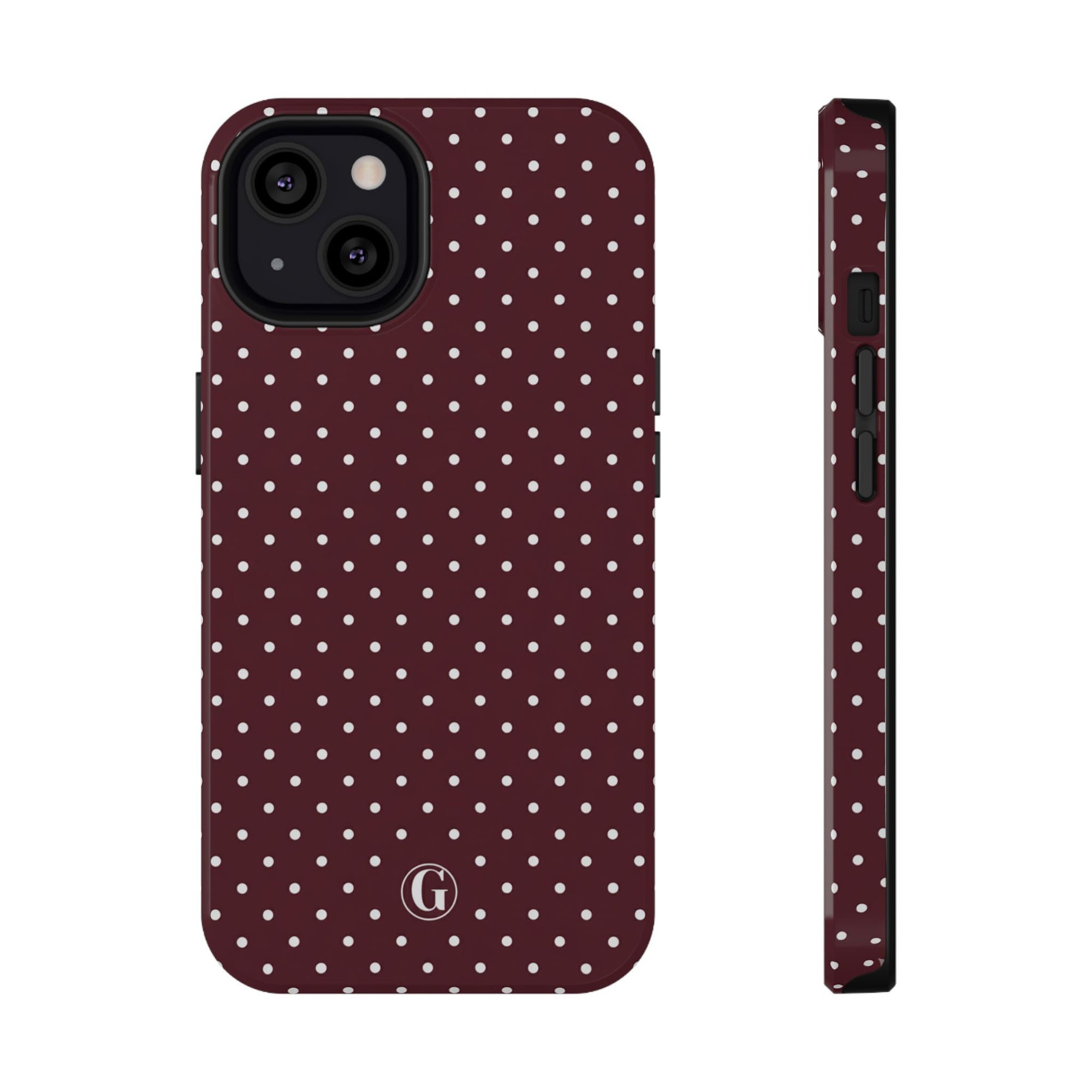 Burgundy Polka Dots Phone Case