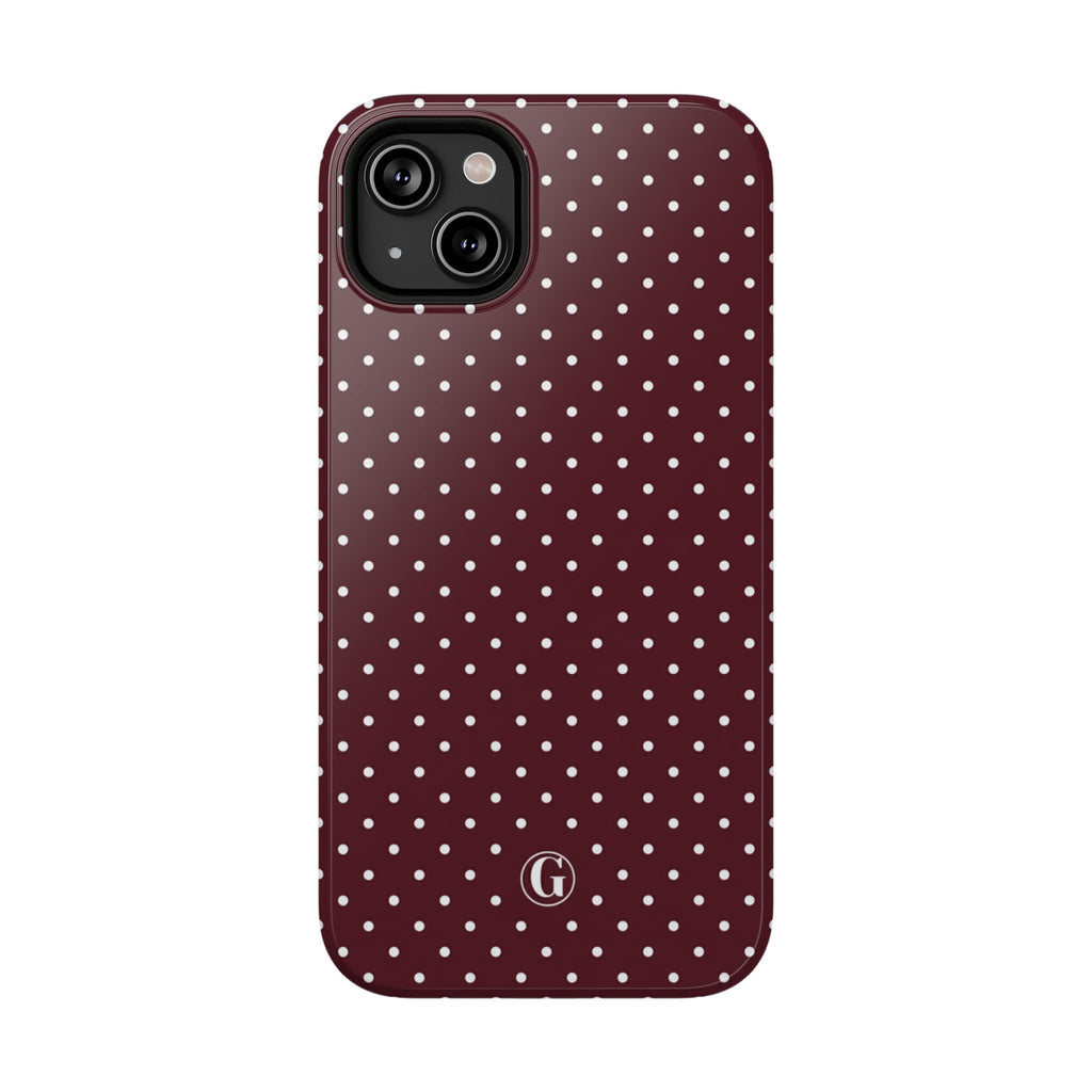 Burgundy Polka Dots Phone Case