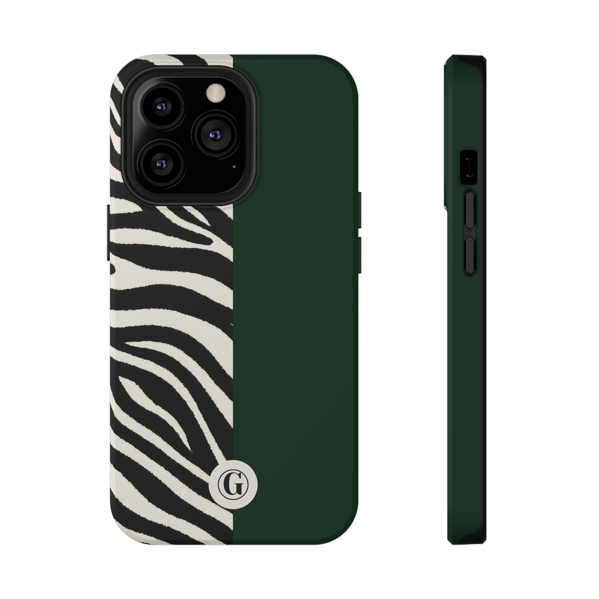Zebra Print x Emerald Green Phone Case