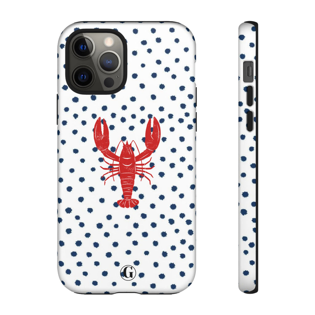 Crawfish on Blue Dots Phone Case