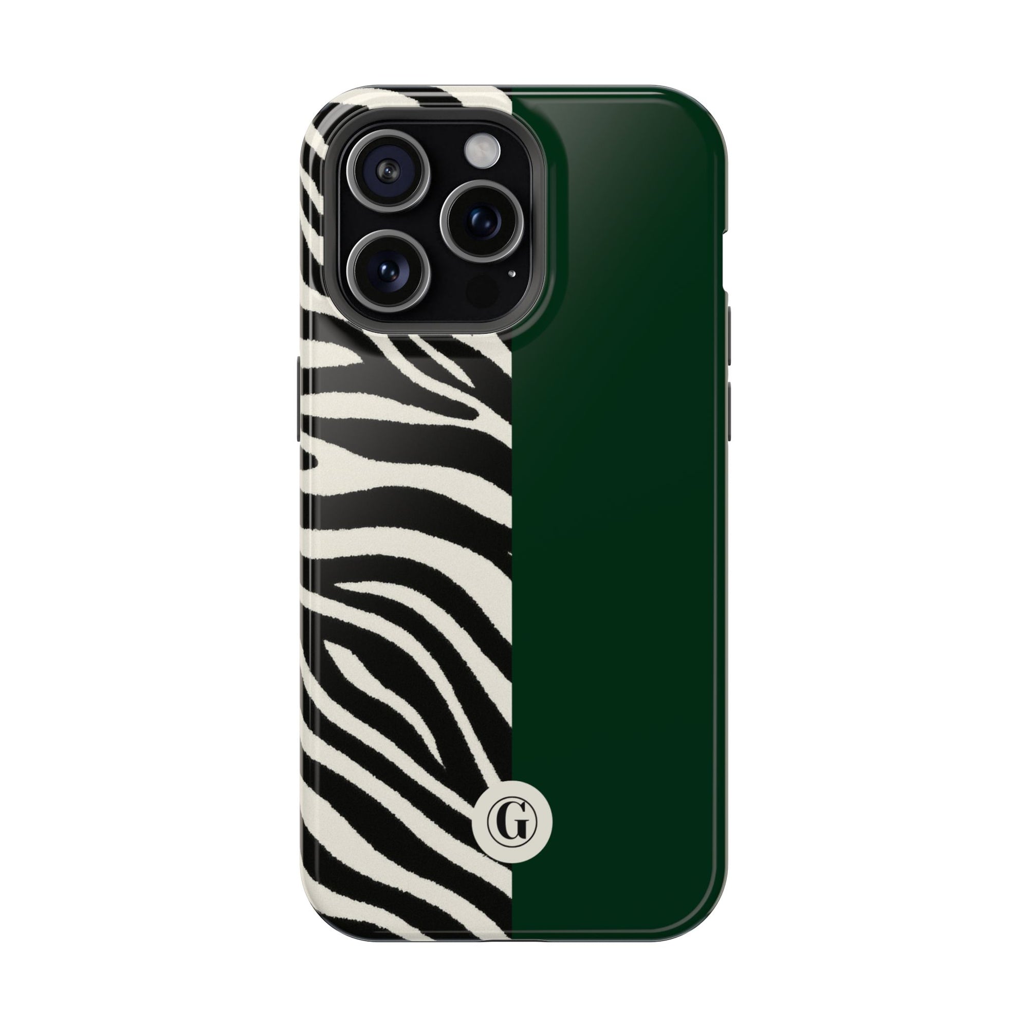 Zebra Print x Emerald Green Phone Case
