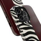 Zebra Print x Burgundy Phone Case