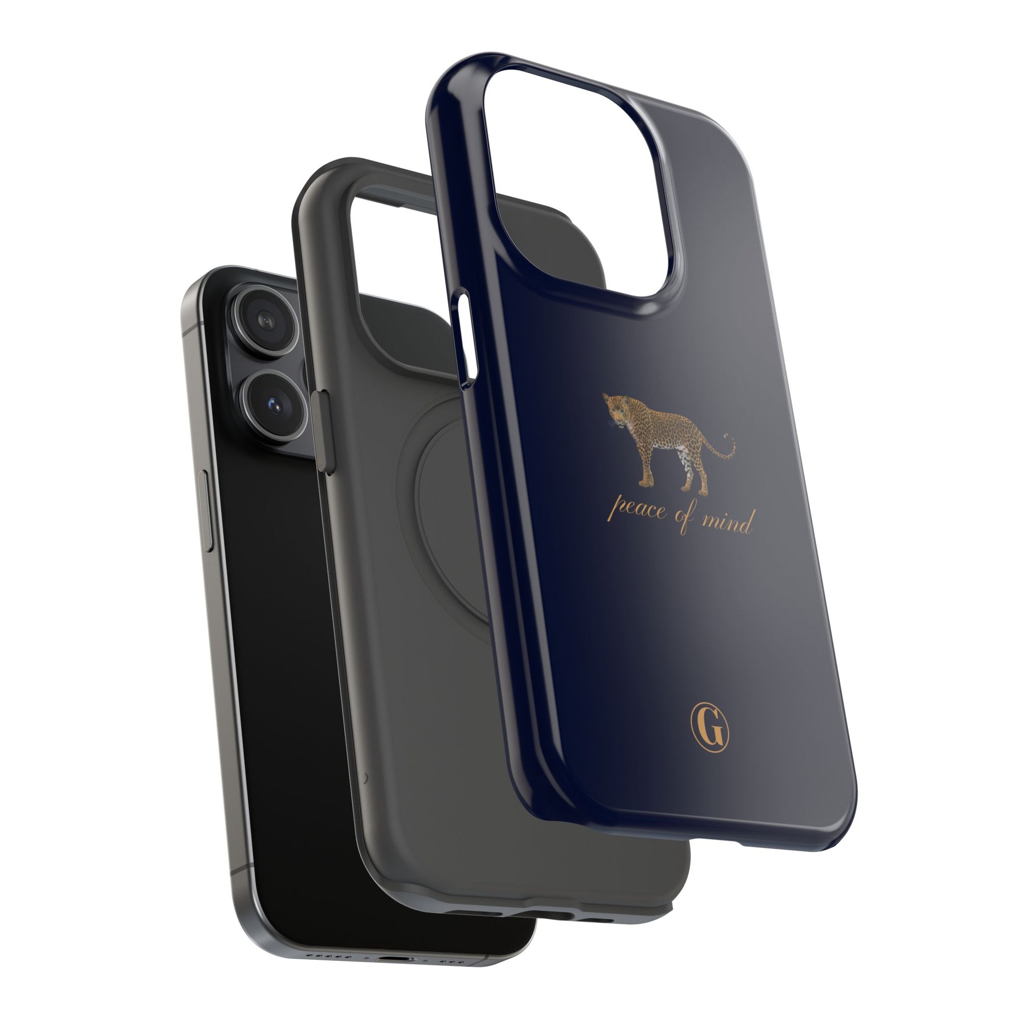 Navy Blue 'Peace of Mind' Panther Phone Case