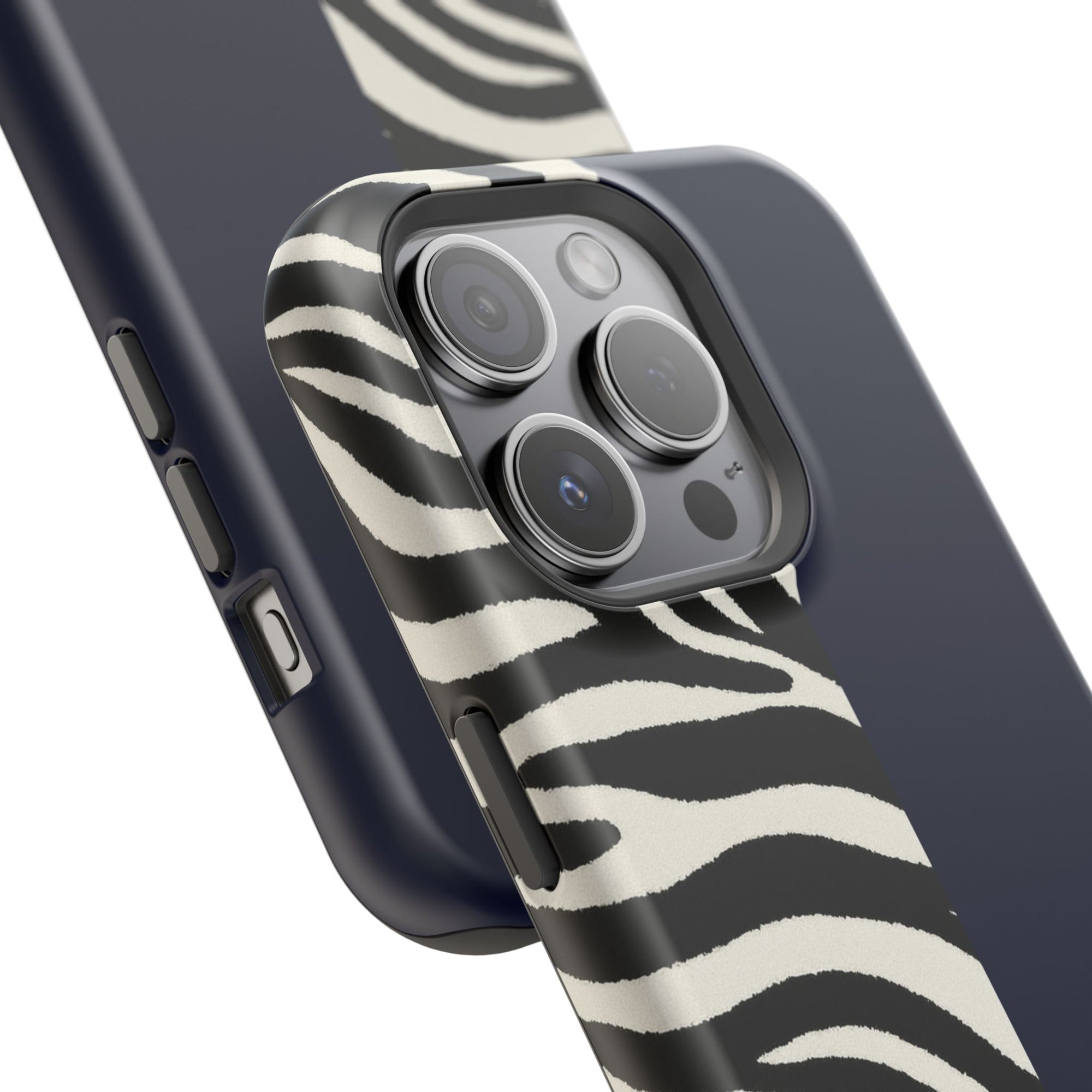Zebra Print x Navy Blue Phone Case