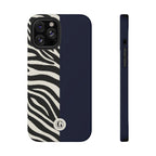 Zebra Print x Navy Blue Phone Case