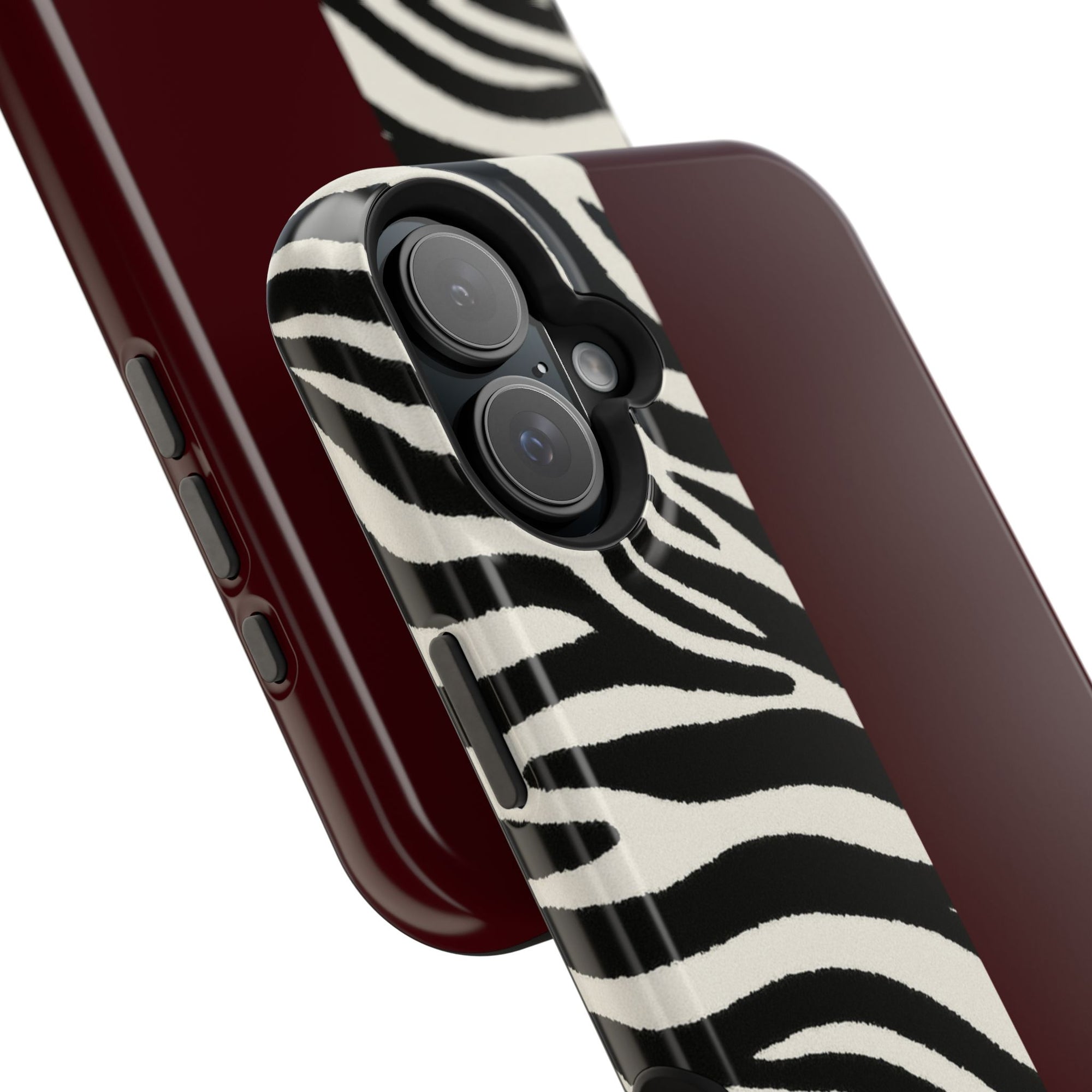 Zebra Print x Burgundy Phone Case