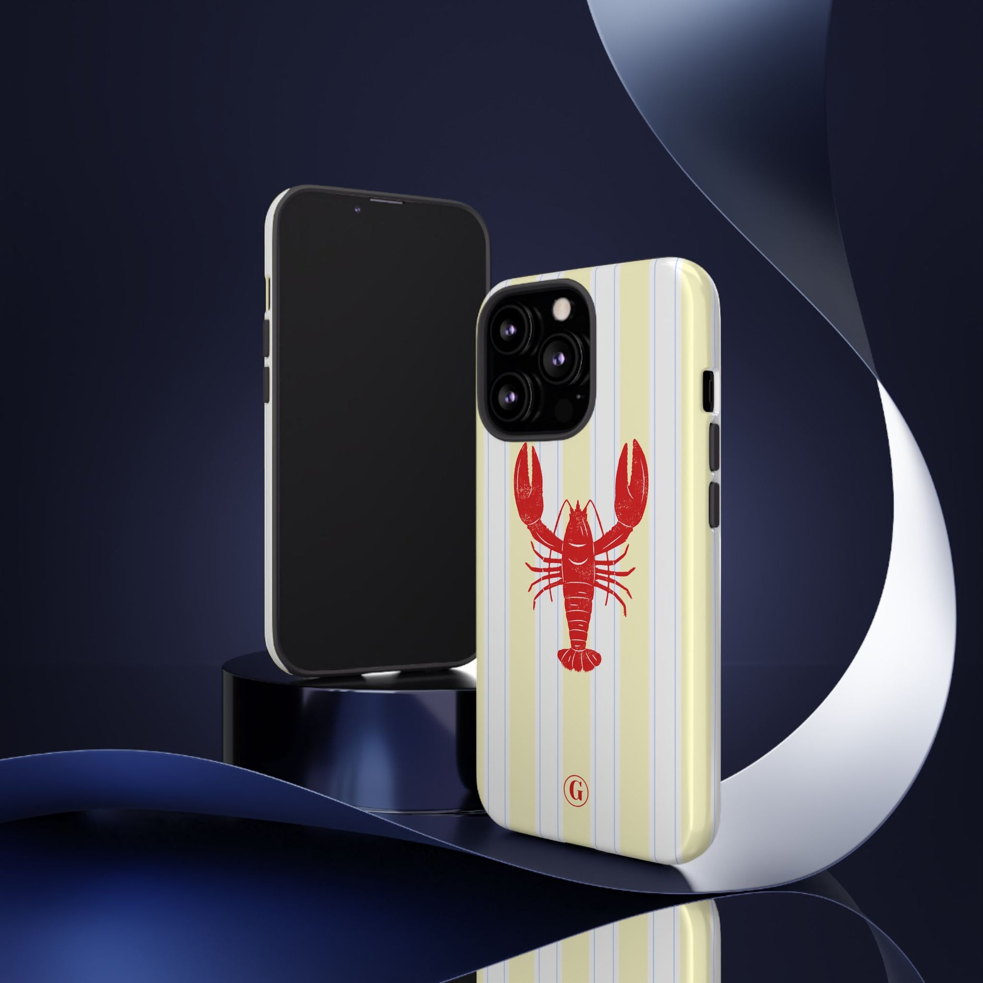 Yellow Stripes & Crawfish Phone Case
