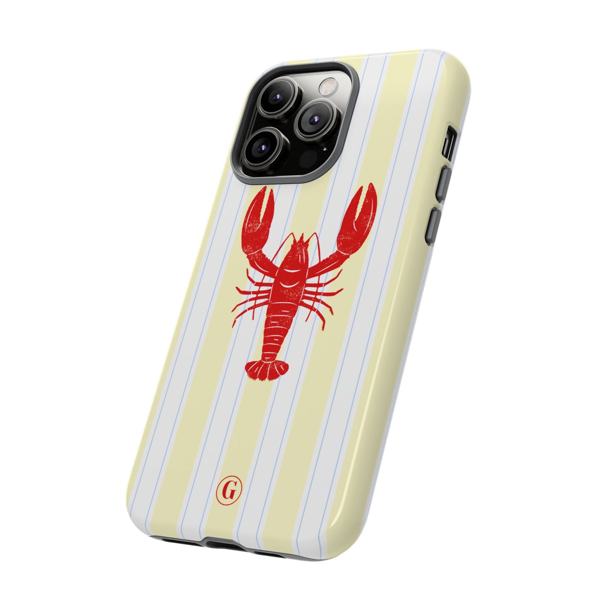 Yellow Stripes & Crawfish Phone Case