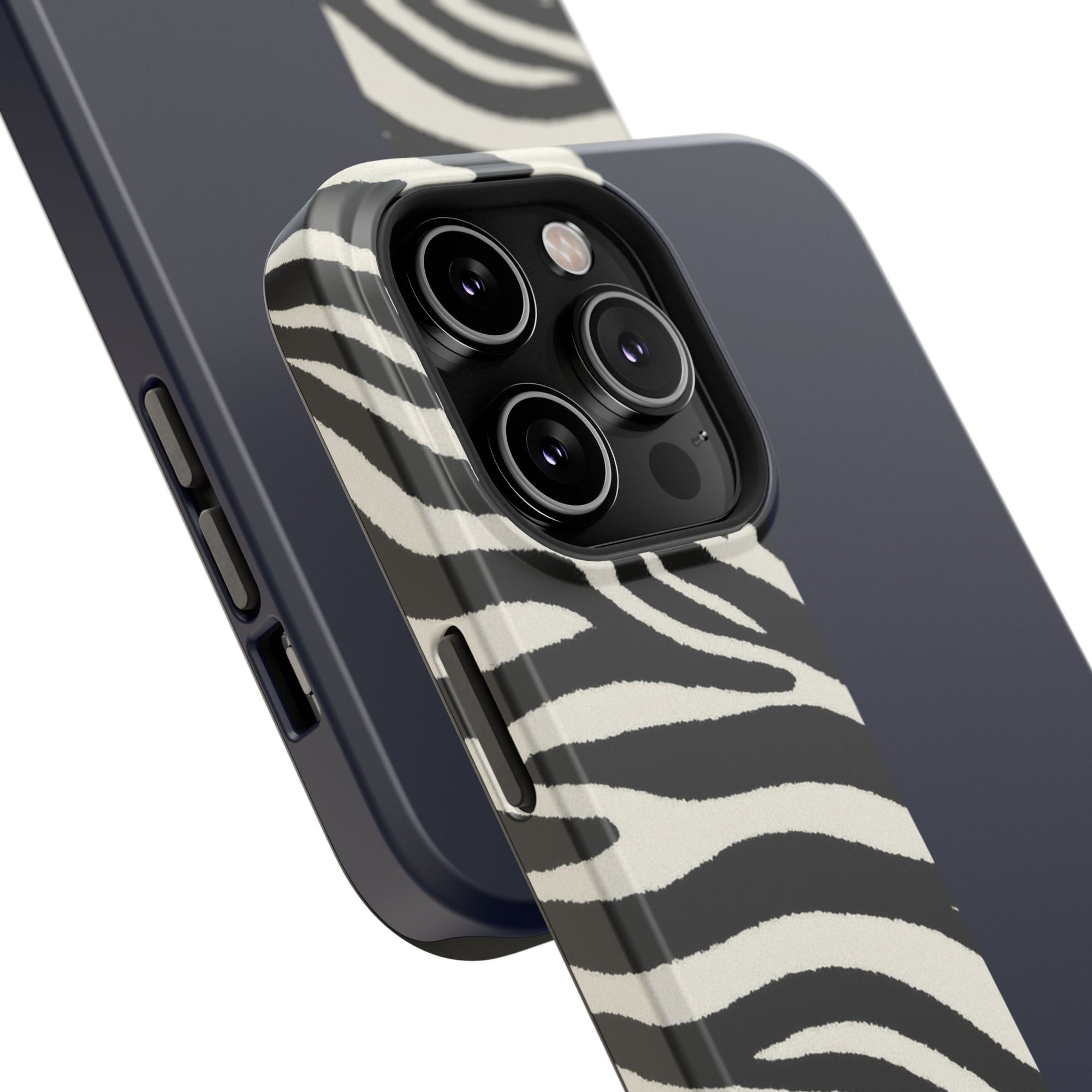 Zebra Print x Navy Blue Phone Case
