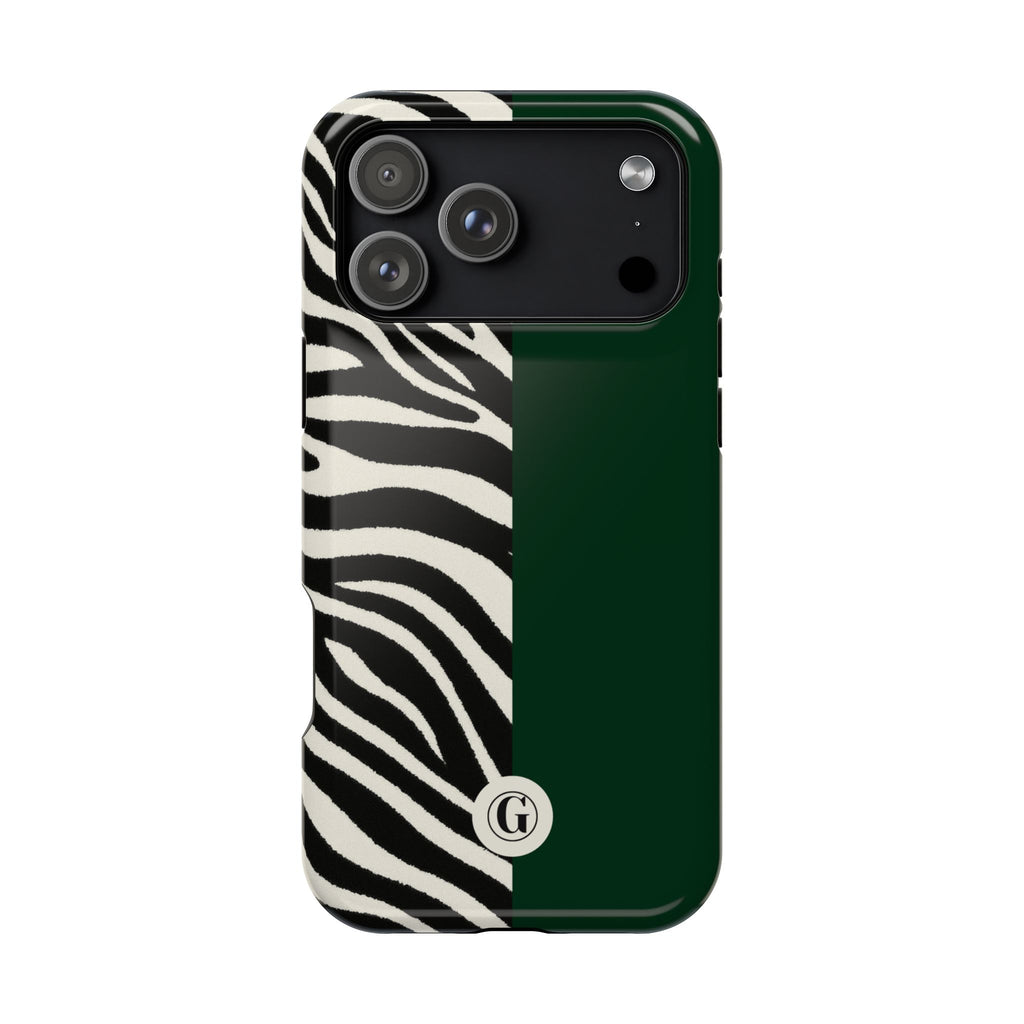 Zebra Print x Emerald Green Phone Case