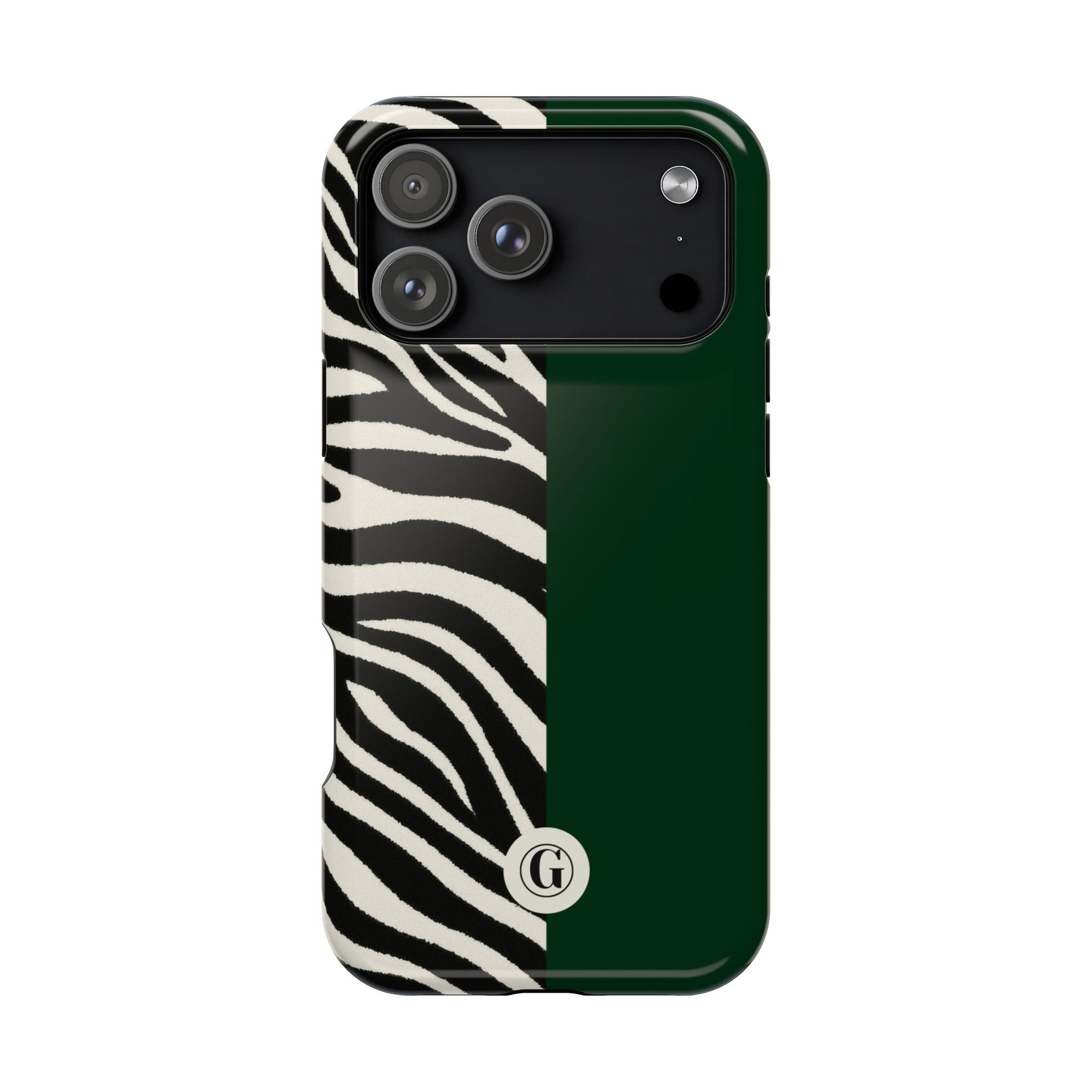 Zebra Print x Emerald Green Phone Case