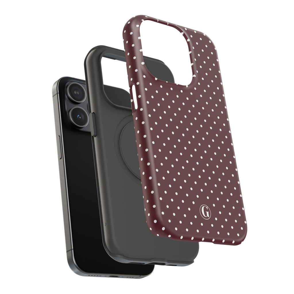 Burgundy Polka Dots Phone Case