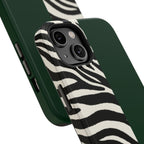 Zebra Print x Emerald Green Phone Case