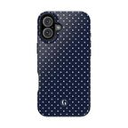 Navy Blue Polka Dots Phone Case
