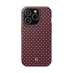 Burgundy Polka Dots Phone Case
