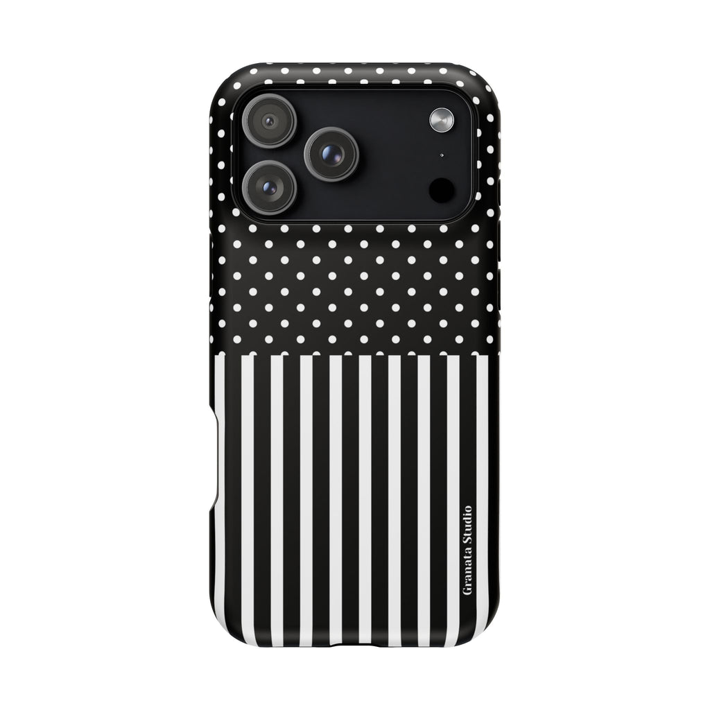 B&W Polka Dots x Stripes Phone Case