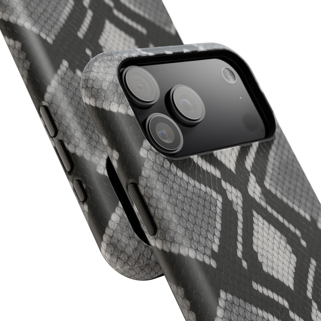 Grey Snakeskin Print Phone Case