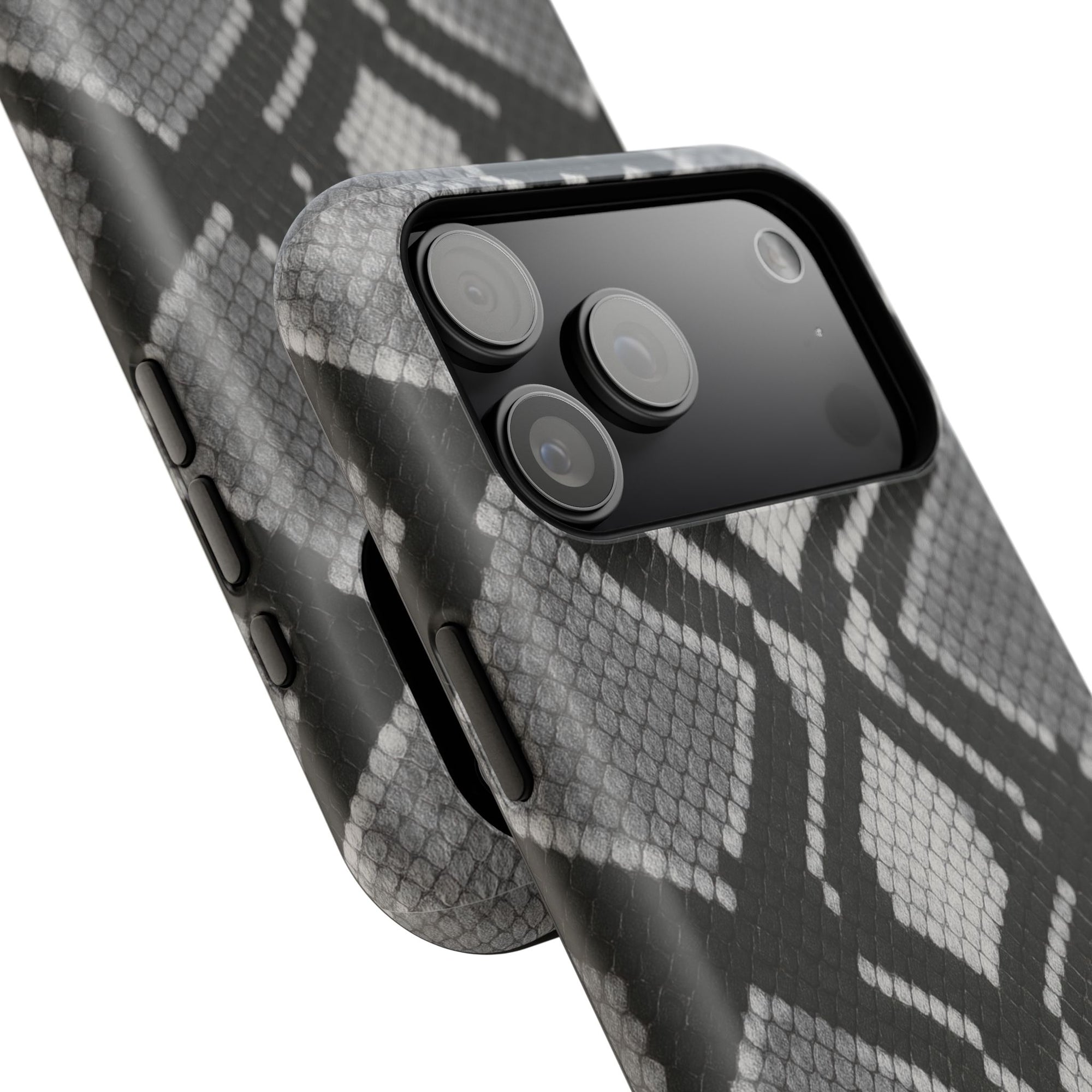 Grey Snakeskin Print Phone Case