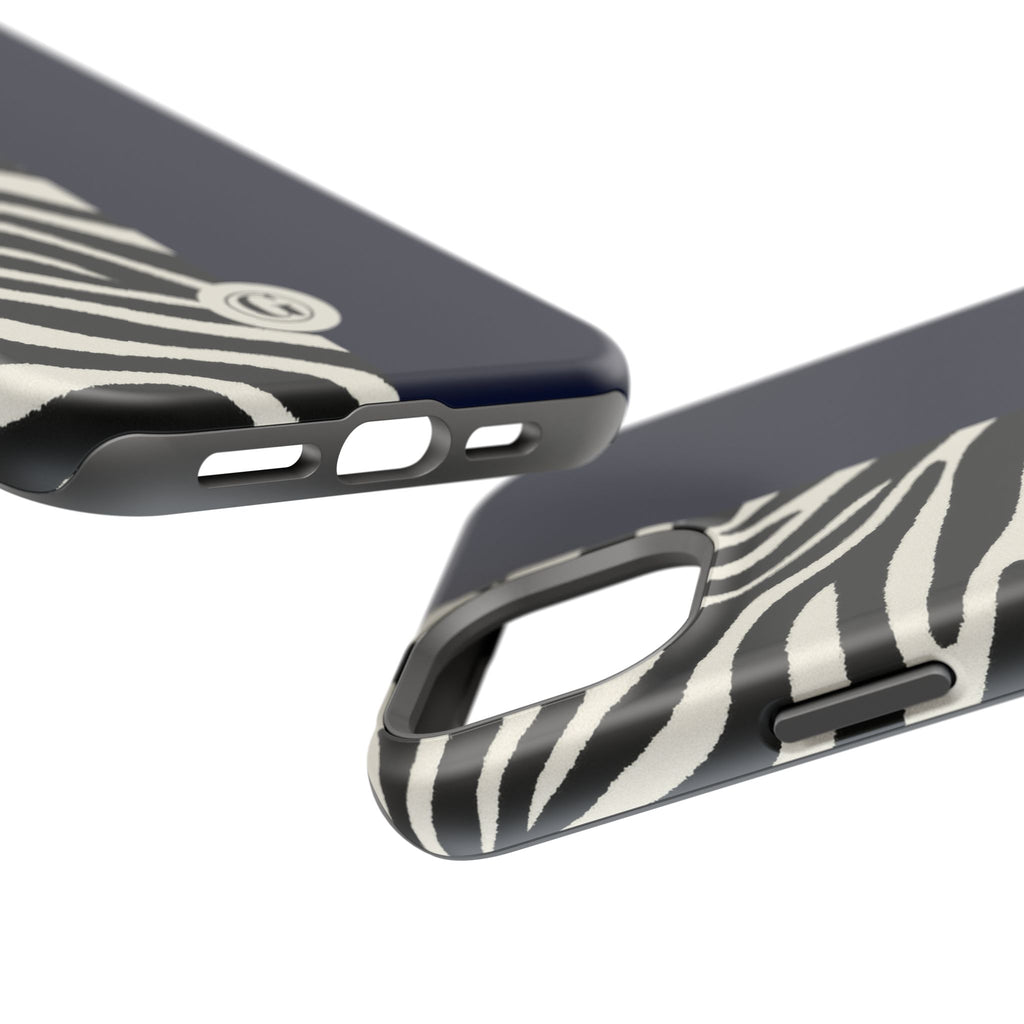 Zebra Print x Navy Blue Phone Case