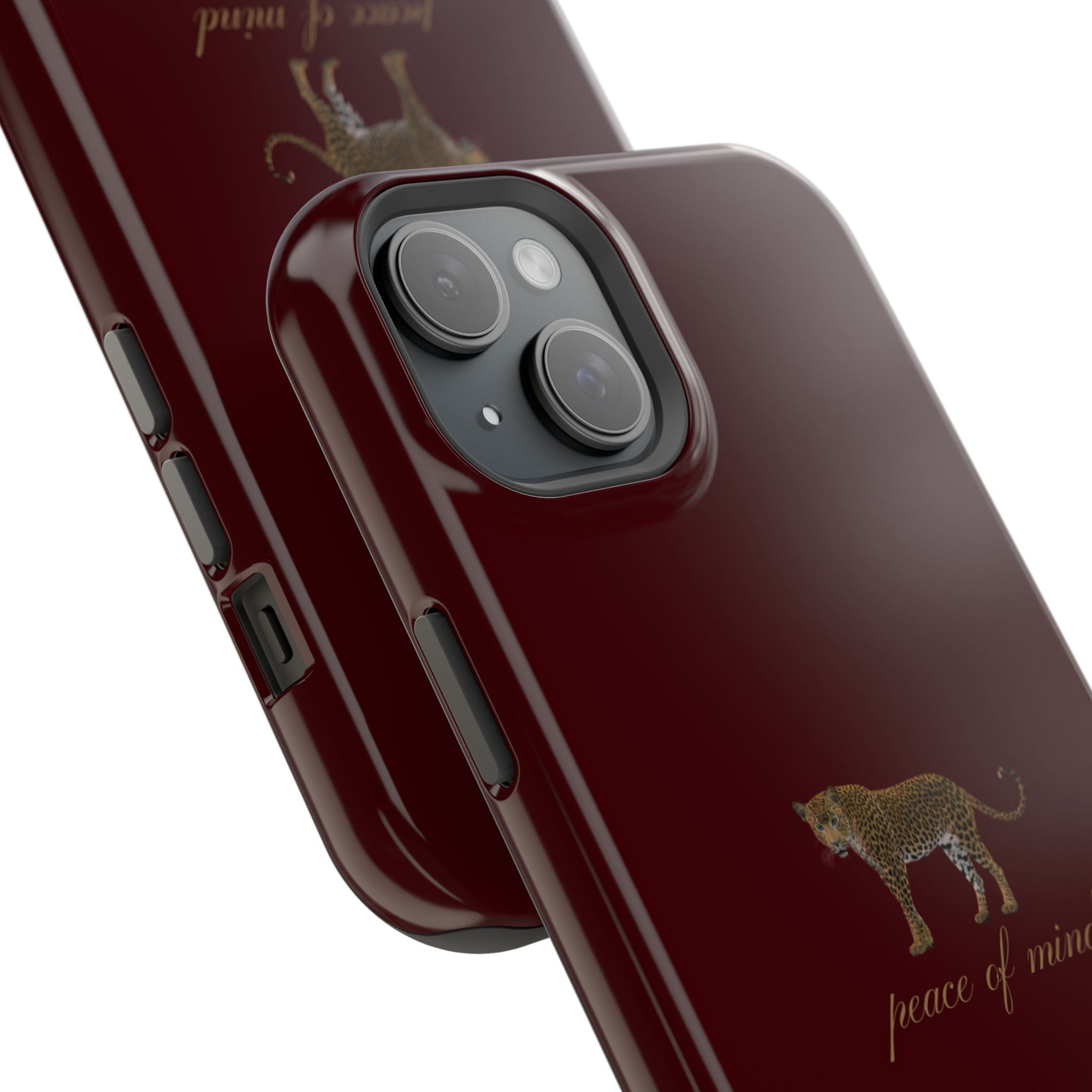 Burgundy 'Peace of Mind' Panther Phone Case