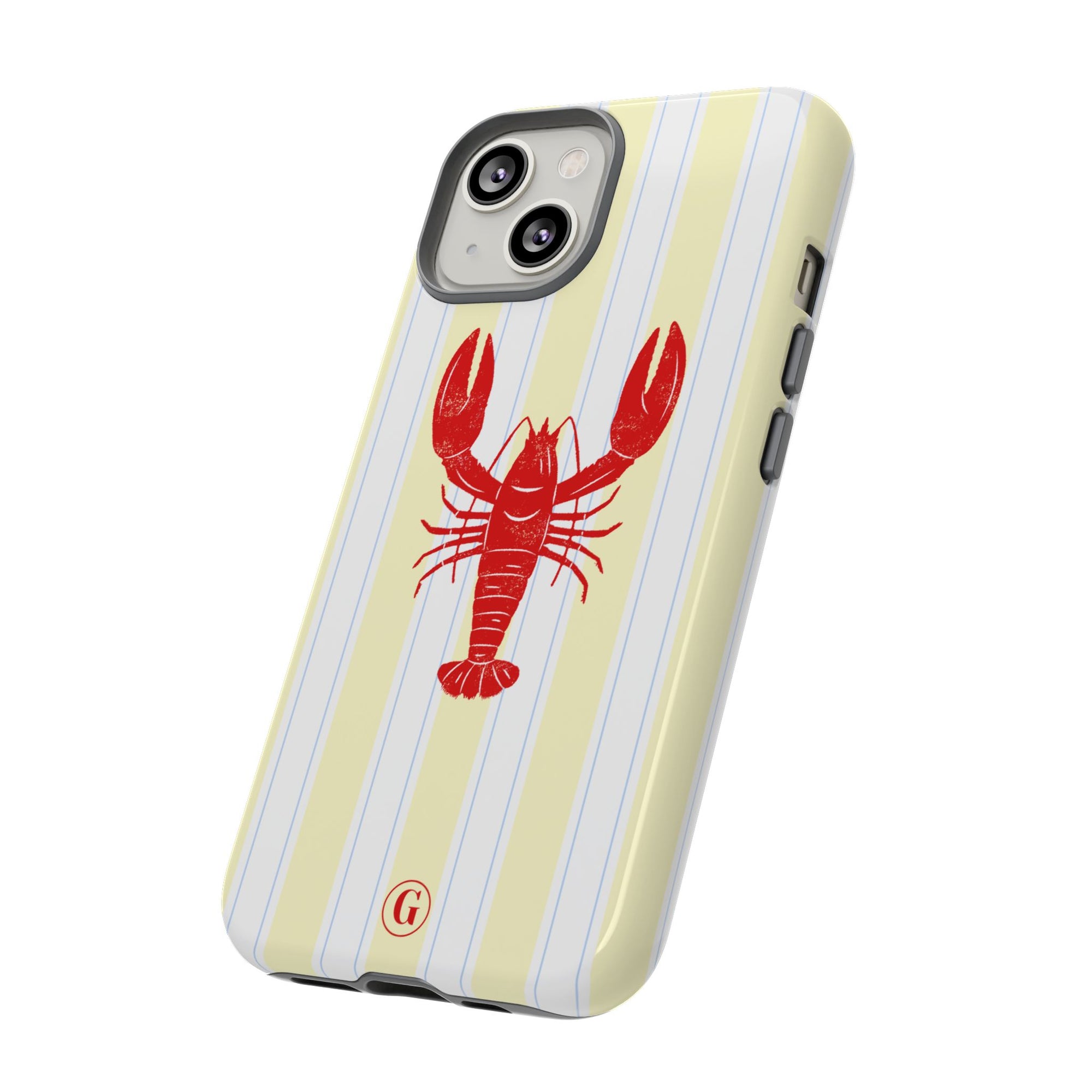 Yellow Stripes & Crawfish Phone Case