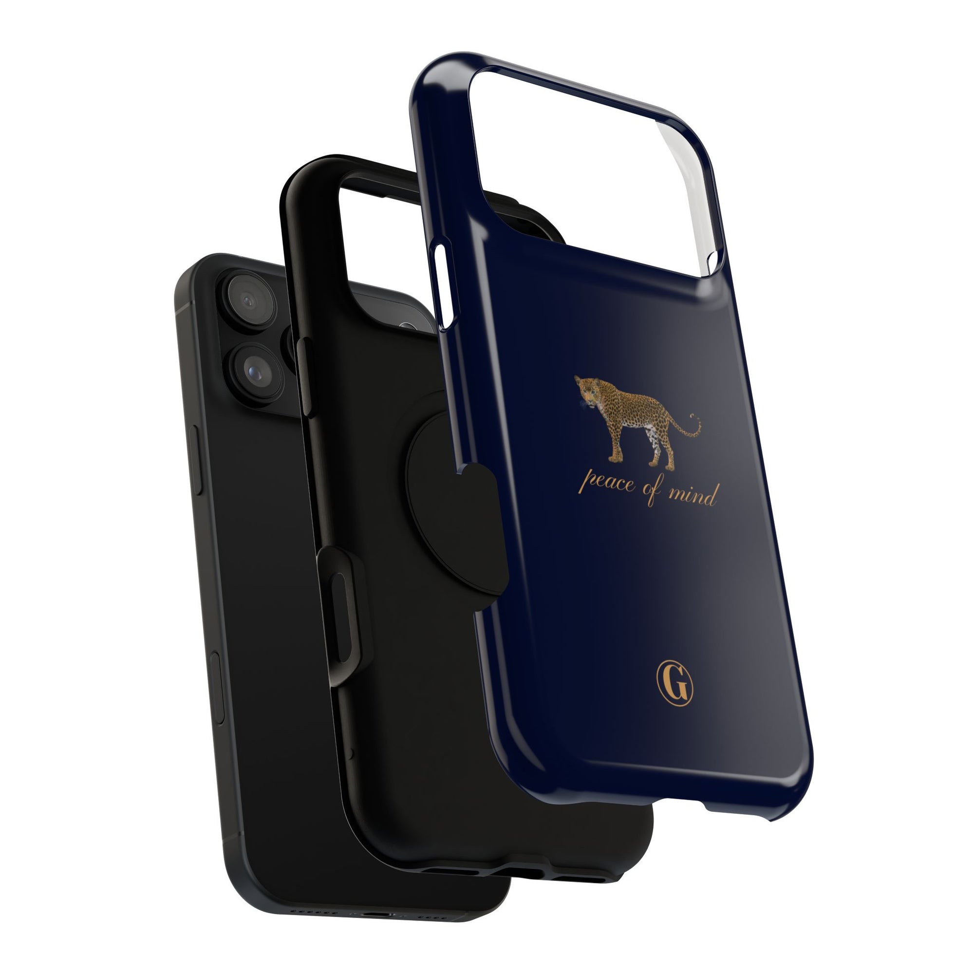 Navy Blue 'Peace of Mind' Panther Phone Case