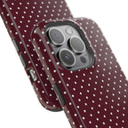 Burgundy Polka Dots Phone Case