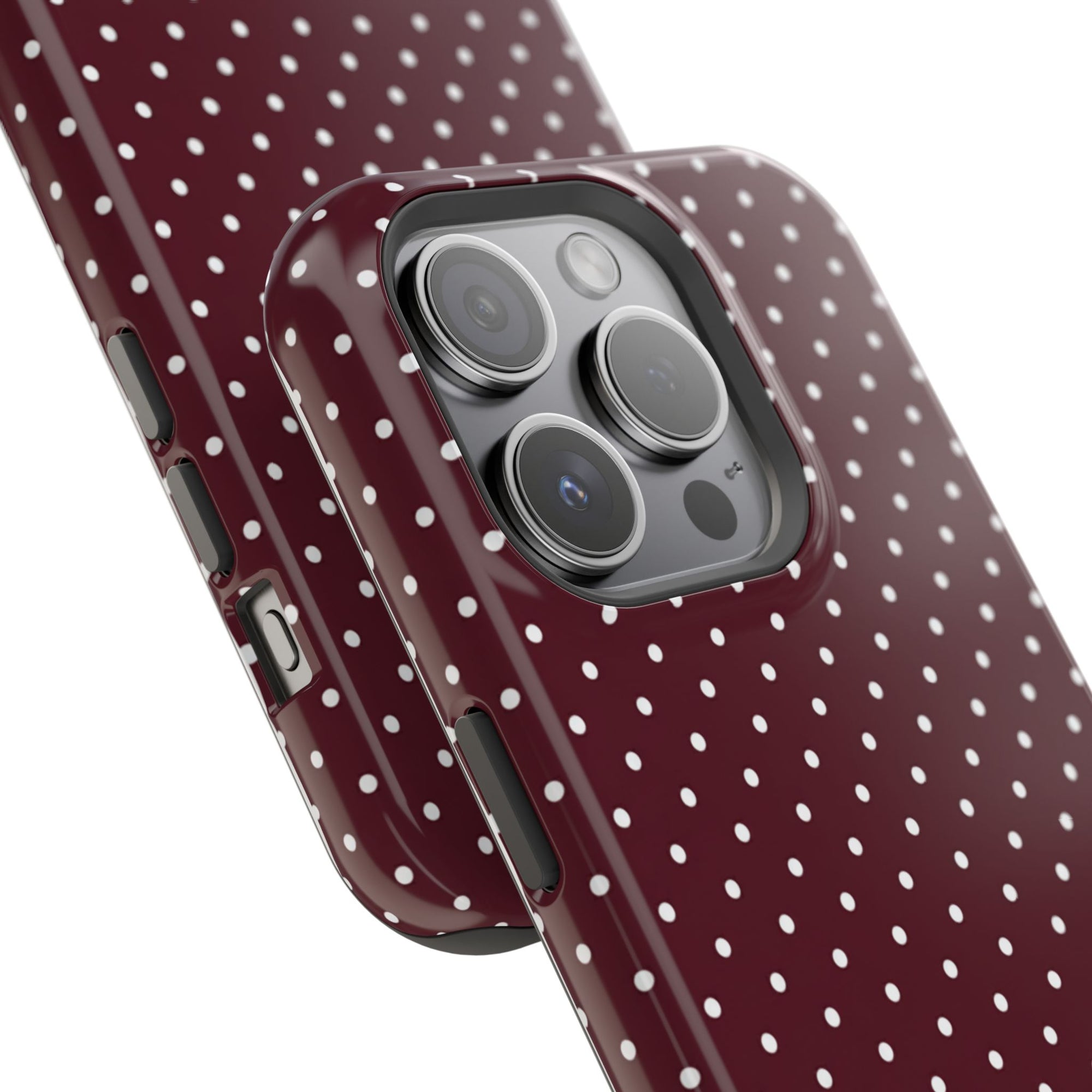 Burgundy Polka Dots Phone Case