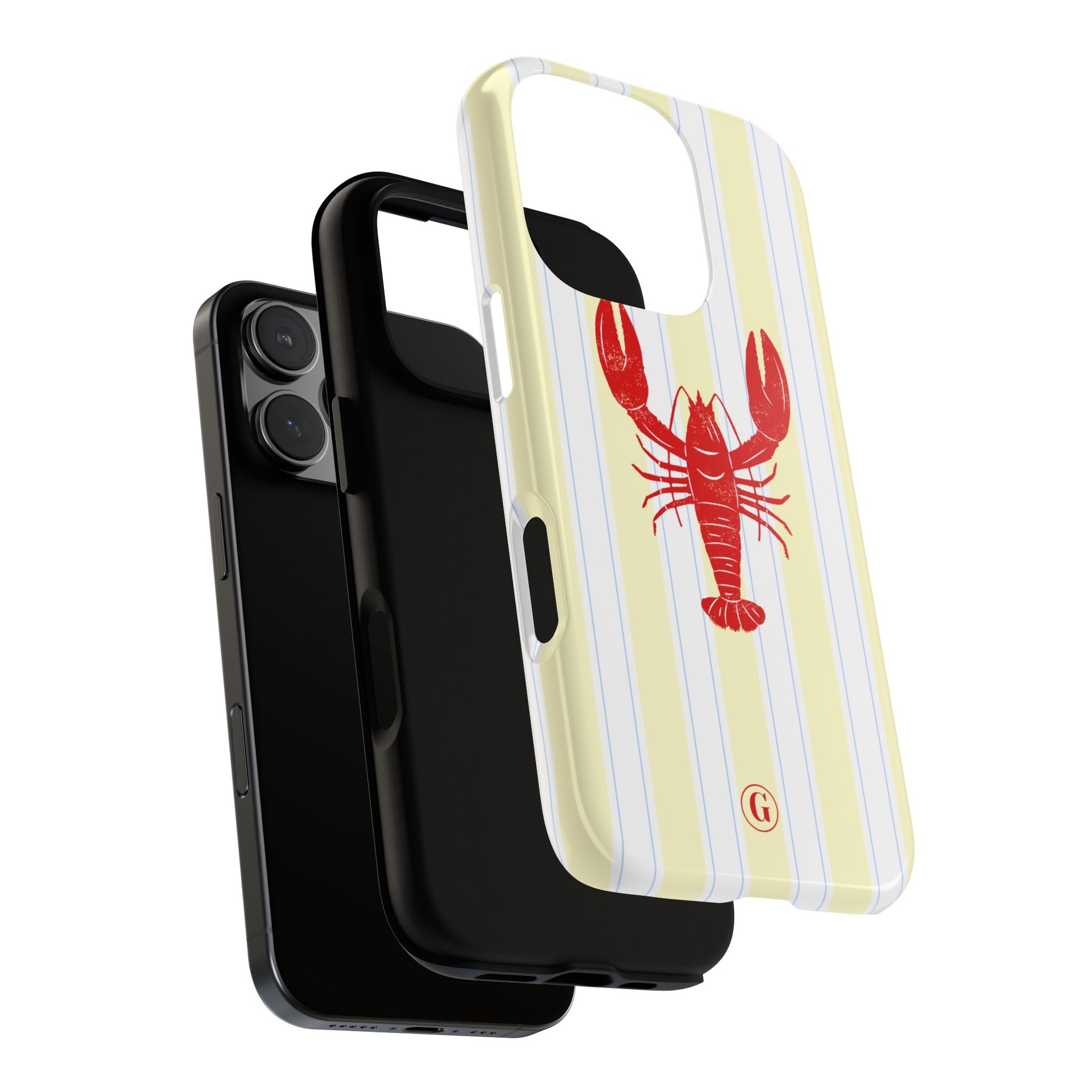 Yellow Stripes & Crawfish Phone Case