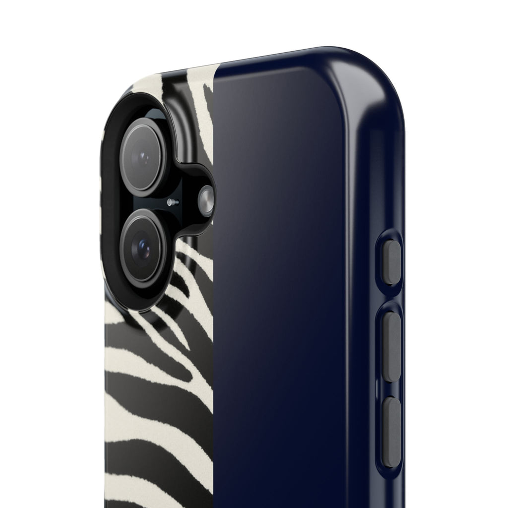 Zebra Print x Navy Blue Phone Case