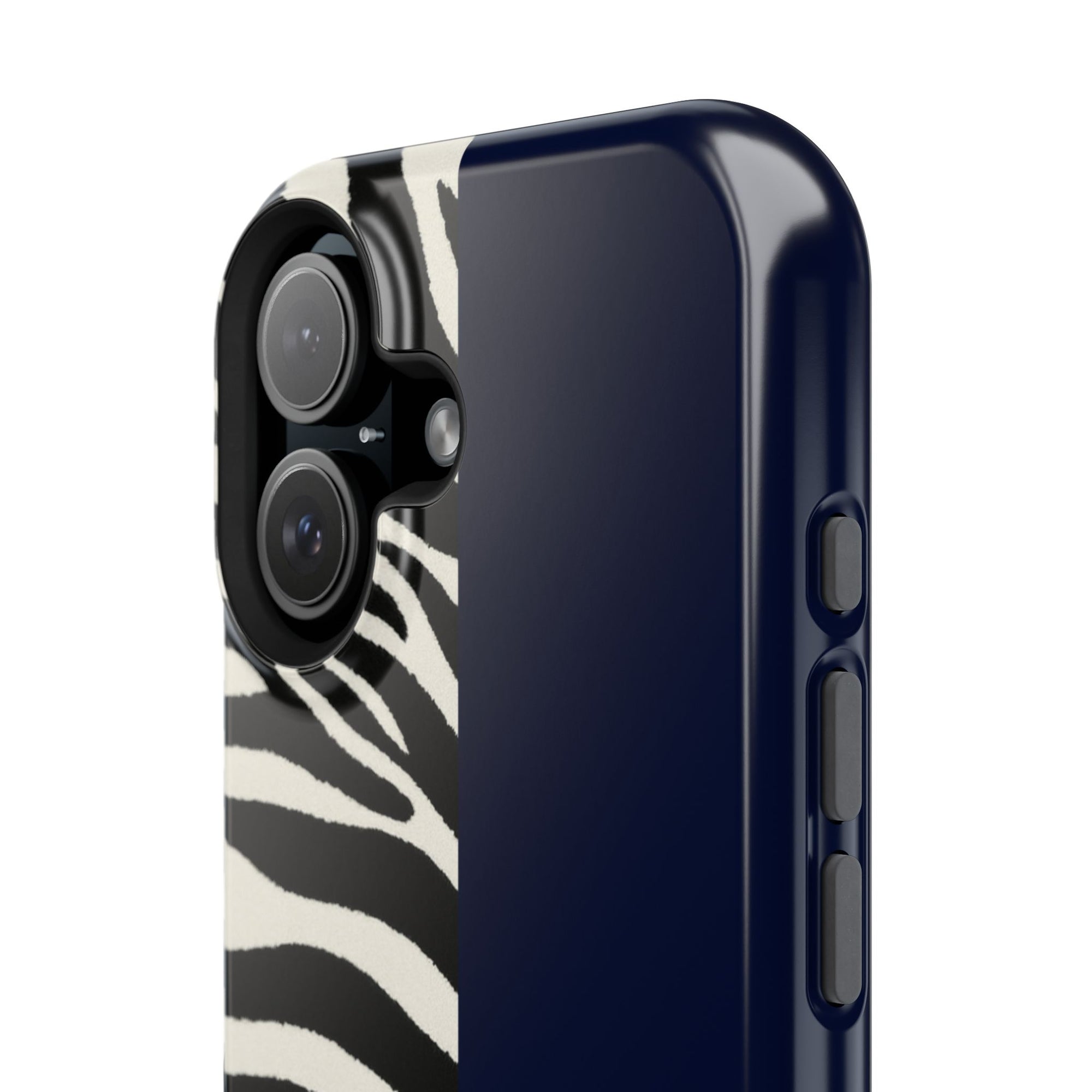 Zebra Print x Navy Blue Phone Case