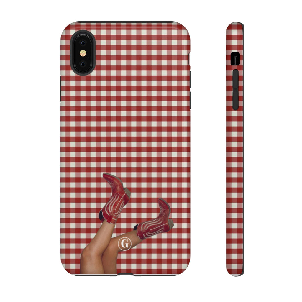 Dark Red Cowboy Boots Phone Case