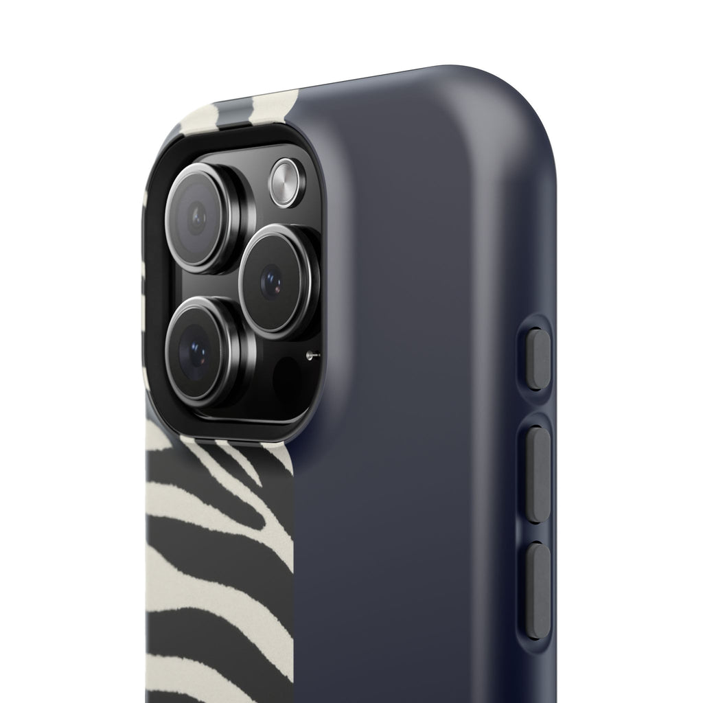 Zebra Print x Navy Blue Phone Case