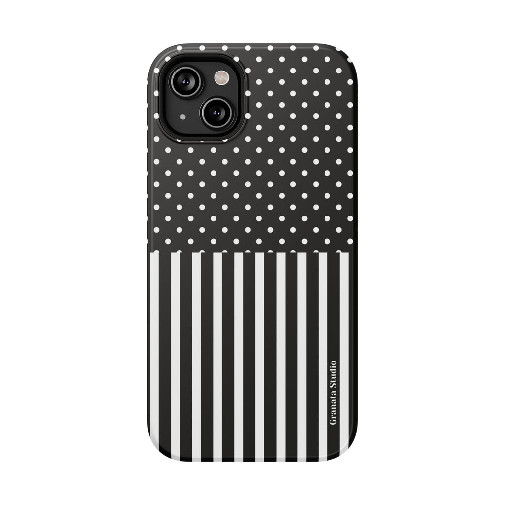 B&W Polka Dots x Stripes Phone Case