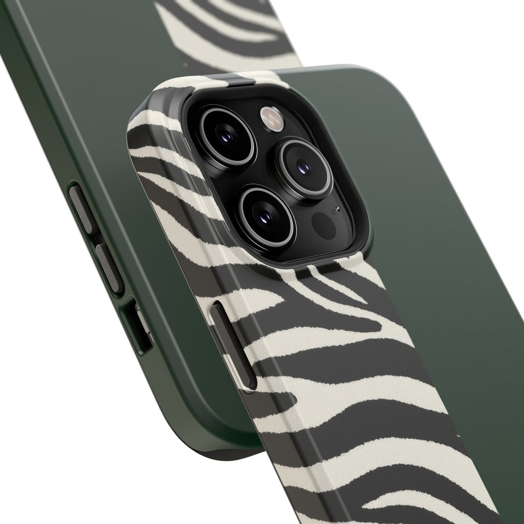Zebra Print x Emerald Green Phone Case