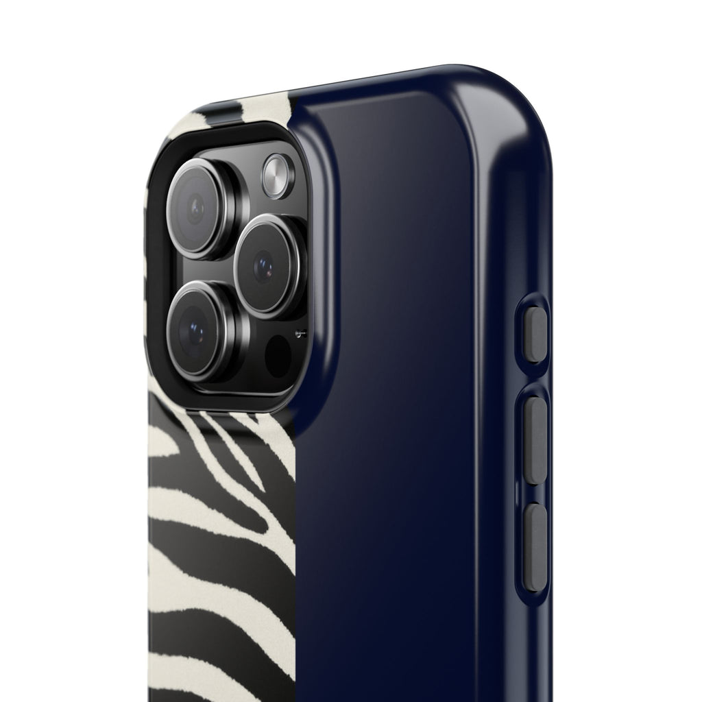 Zebra Print x Navy Blue Phone Case