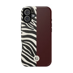 Zebra Print x Burgundy Phone Case