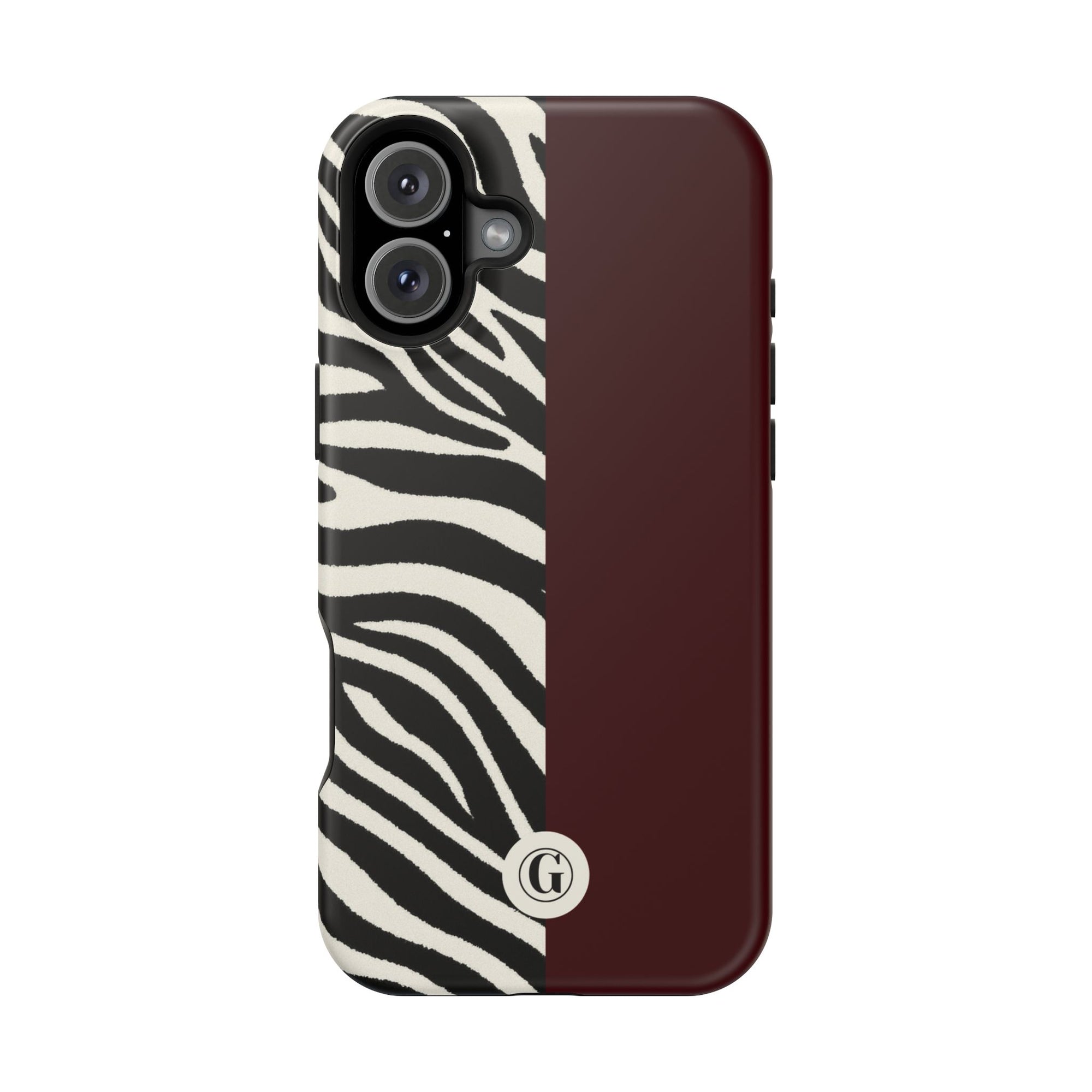 Zebra Print x Burgundy Phone Case