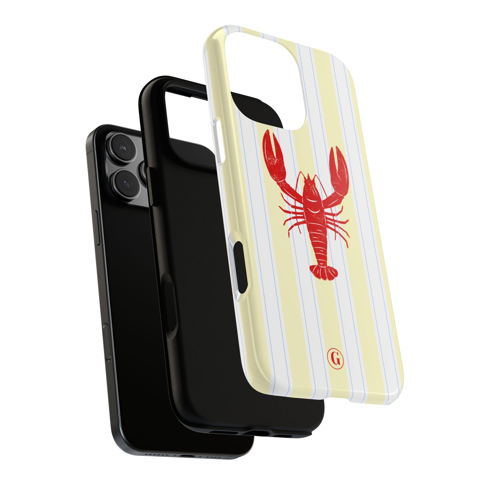 Yellow Stripes & Crawfish Phone Case