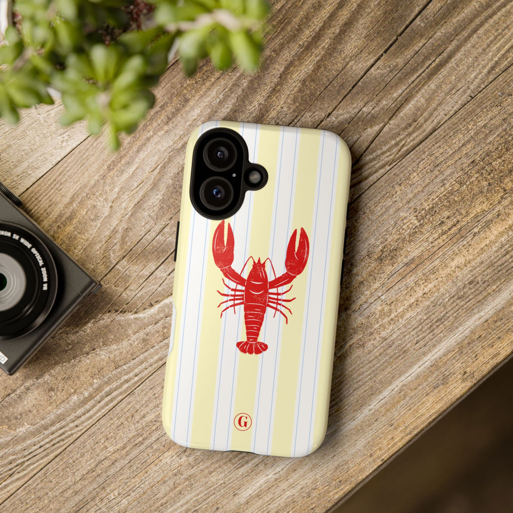 Yellow Stripes & Crawfish Phone Case