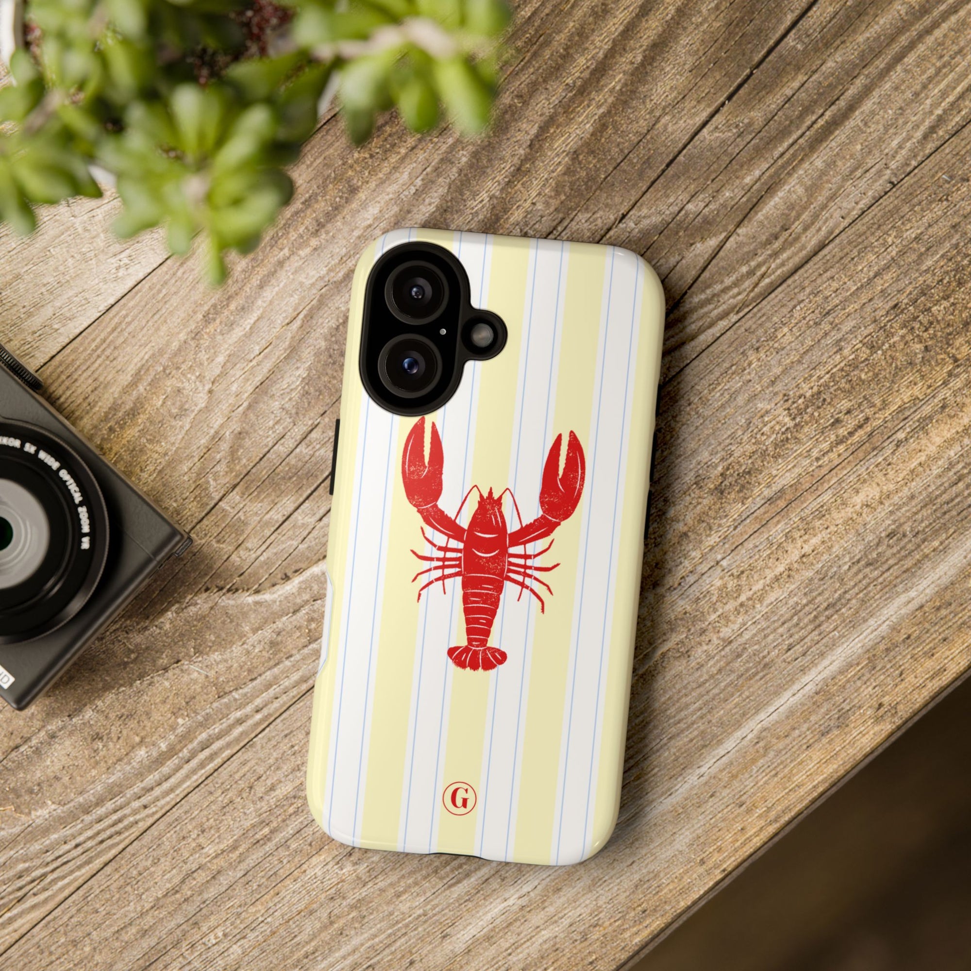 Yellow Stripes & Crawfish Phone Case