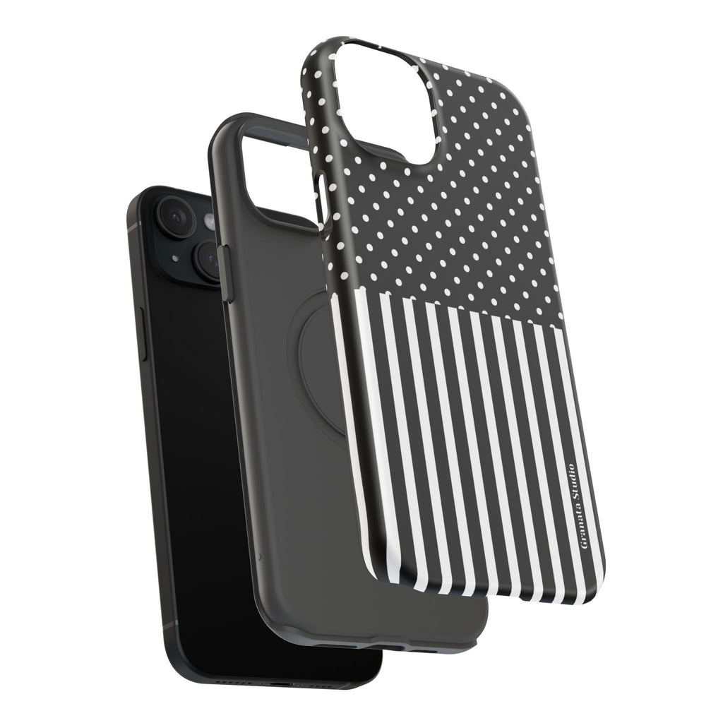 B&W Polka Dots x Stripes Phone Case