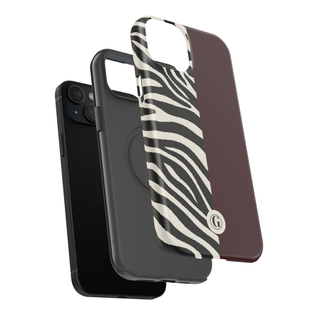 Zebra Print x Burgundy Phone Case